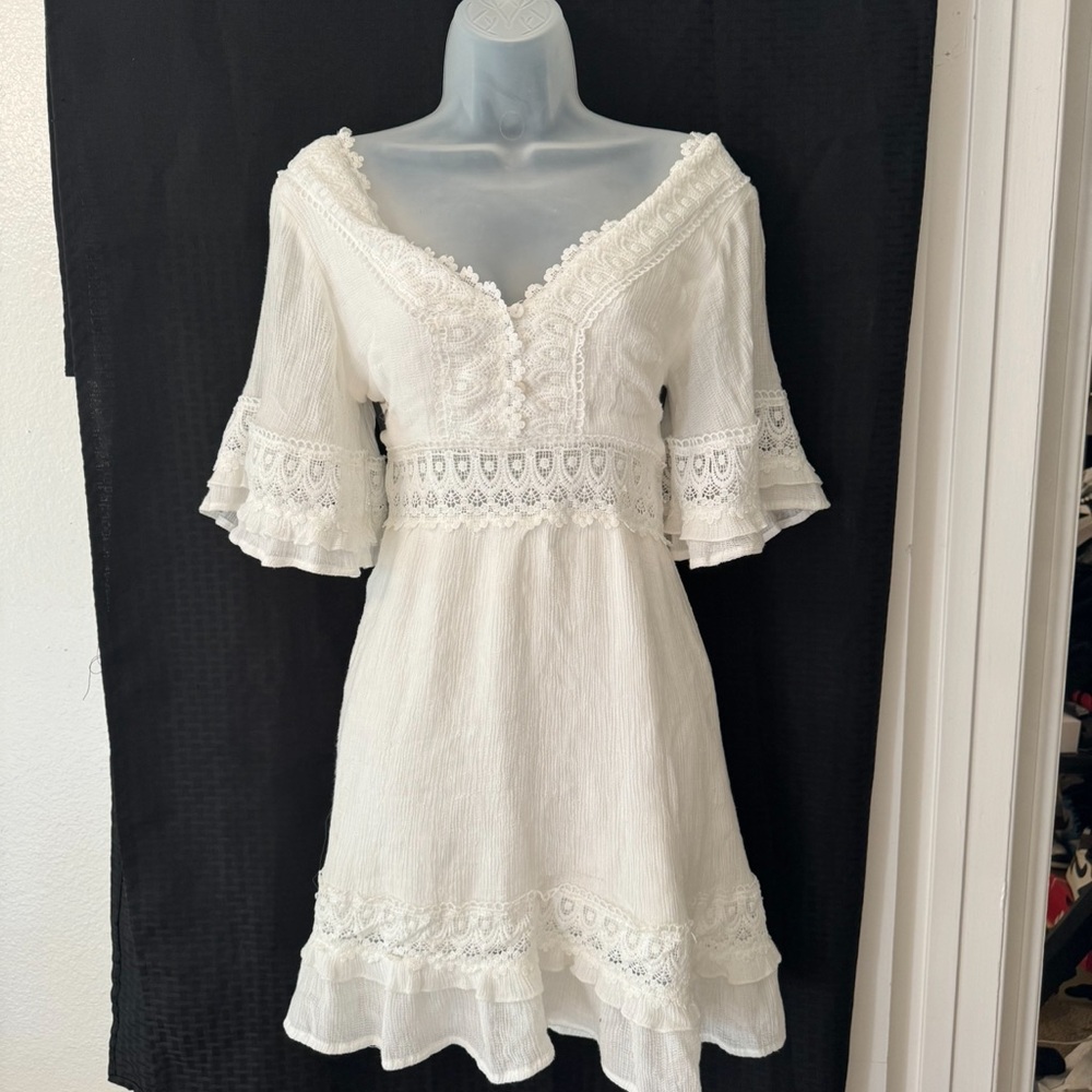 White beach dress with lace